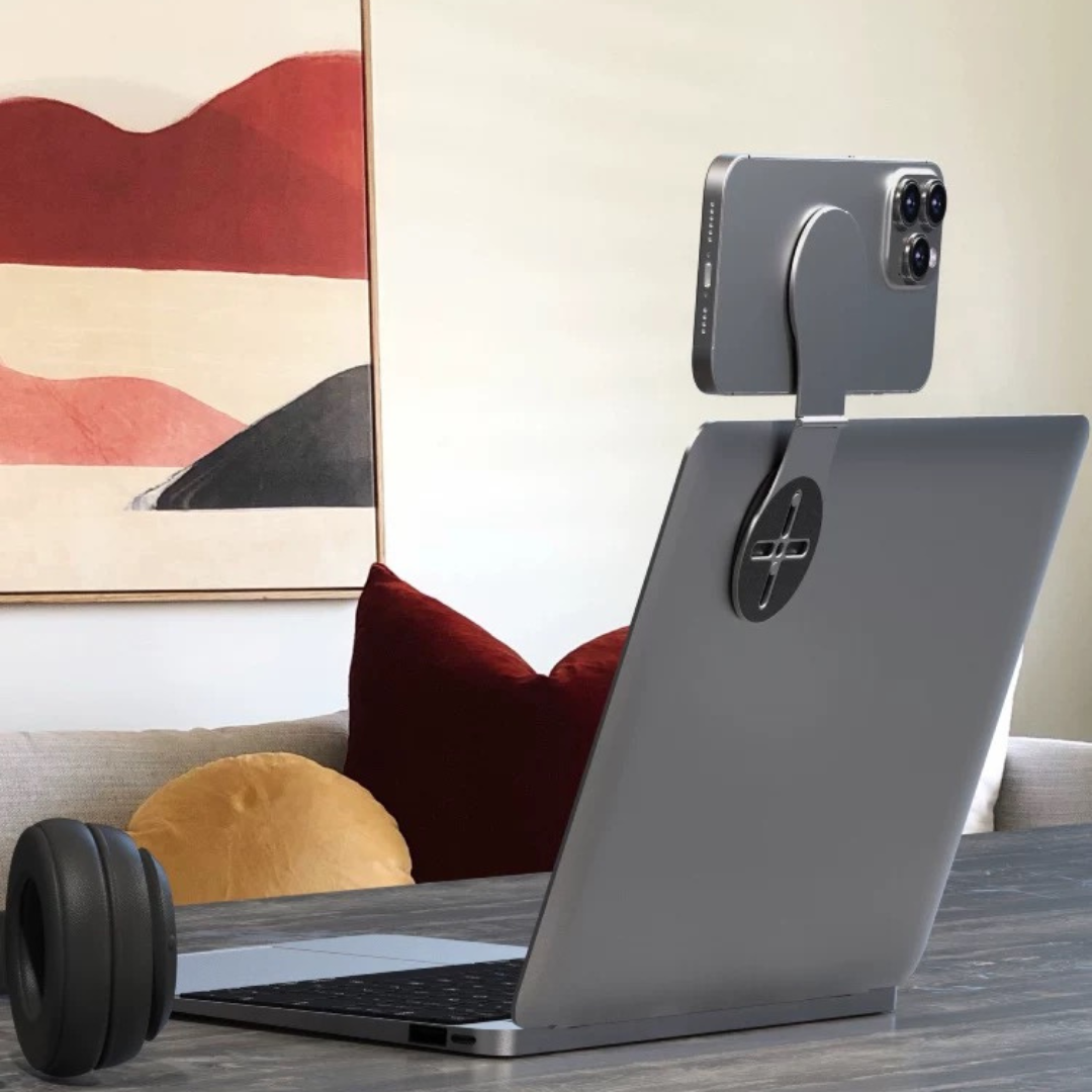 Laptop phone holder