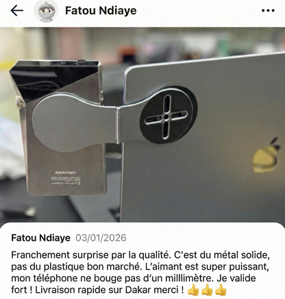 Support Magnétique pour Téléphone – Fixation Ordinateur Portable | Travaillez les mains libres