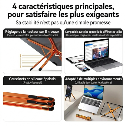 Support Magnétique Elite 3-en-1 : Smartphone, Tablette & Ordinateur