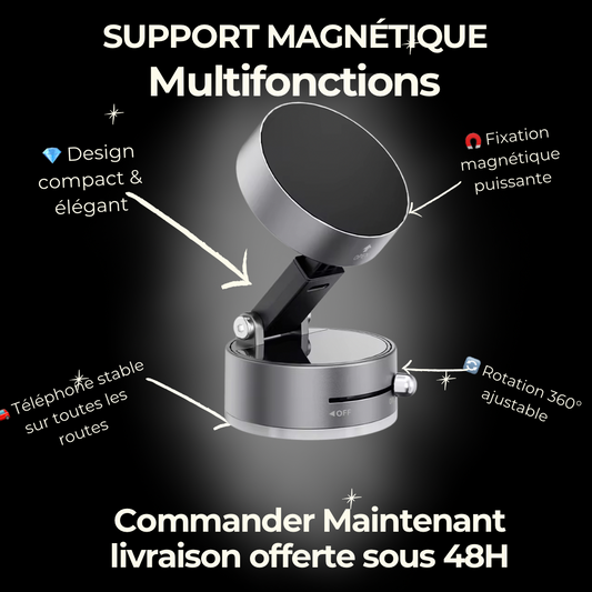 Support Magnétique de Téléphone Rotatif à 360° – Premium